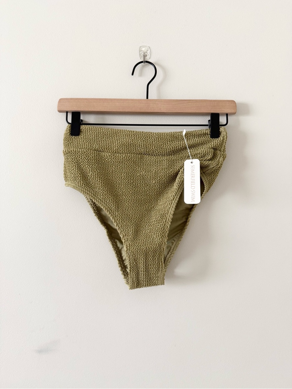 NWT Somerfield Swim Sorrento High-Waisted Textured Bikini Bottom Size S